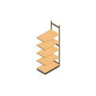 Fachbodenregal aus Holz BT Euro 2400x970x600 mm (HxBxT) 5 Ebenen Anbauregal