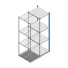 Fachbodenregal Medium Duty 2000x550x700 mm (HxBxT) 4 Ebenen blau Anbauregal