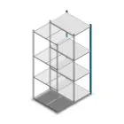 Fachbodenregal Medium Duty 2000x550x800 mm (HxBxT) 4 Ebenen blau Anbauregal