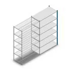 Fachbodenregal Medium Duty 2200x1300x600mm (HxBxT) 6 Ebenen blau Anbauregal