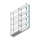 Fachbodenregal Medium Duty 2200x850x300 mm (HxBxT) 5 Ebenen blau Anbauregal