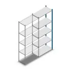 Fachbodenregal Medium Duty 2200x850x400 mm (HxBxT) 5 Ebenen blau Anbauregal