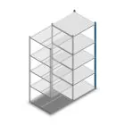 Fachbodenregal Medium Duty 2200x850x800 mm (HxBxT) 5 Ebenen blau Anbauregal