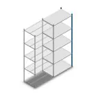 Fachbodenregal Medium Duty 2500x1000x600 mm (HxBxT) 5 Ebenen blau Anbauregal
