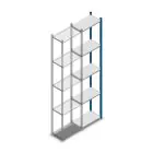 Fachbodenregal Medium Duty 2500x550x300mm (HxBxT) 5 Ebenen blau Anbauregal