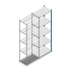 Fachbodenregal Medium Duty 2500x850x500 mm (HxBxT) 5 Ebenen blau Anbauregal