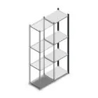 Fachbodenregal Medium Duty 2000x550x400mm (HxBxT) 4 Ebenen anthrazit Anbauregal