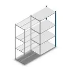 Fachbodenregal Medium Duty 2000x1000x600 mm (HxBxT) 4 Ebenen blaues Anbauregal