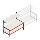 Verstellbarer Packtisch zweilagig mit Aufsatz 1950x1000x1600-1750 mm (HxBxT) Grundregal