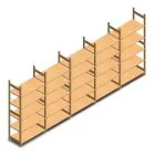 Vorteilsreihe hölzernes Fachbodenregal BT Euro 2100x5030x500 mm (HxBxT) 5 Ebenen