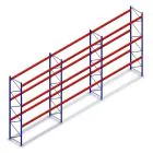 Vorteilsreihe gebrauchtes Mecalux Palettenregal 3500x11200x1100 mm (HxBxT) 3 Ebenen 2650kg/Set