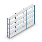 Vorteilsreihe Fachbodenregal Medium Duty 2000x3000x300 mm (HxBxT) 5 Ebenen blau