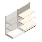 Wandregal Tego 1400x1000x570 mm (hxbxt) 3 Ebenen RAL9001 Anbauregal