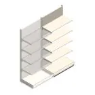 Wandregal Tego 2200x1000x570 mm (hxbxt) 5 Ebenen RAL9001 Anbauregal