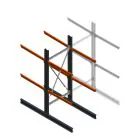 Schweres Kragarmregal beidseitig 3000x1200x1200 mm (HxBxT) 2 Ebenen Grundregal