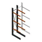 Schwerlast-Kragarmregal einseitig 4000x800x1500mm (HxBxT) 3 Ebenen Grundregal