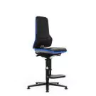 Bimos Arbeitsstuhl Neon mit Gleitern und Fußstütze Blau