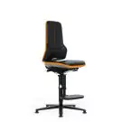 Bimos Arbeitsstuhl Neon mit Gleitern und Fußstütze Orange