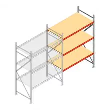 Weitspannregal AR 2250x1610x800 mm (hxbxt) 3 Ebenen verzinkt Anbauregal mit vormontierten Rahmen