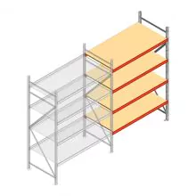 Weitspannregal AR 2250x1610x800 mm (hxbxt) 4 Ebenen verzinkt Anbauregal mit vormontierten Rahmen