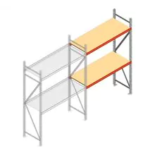 Weitspannregal AR 2500x1850x600 mm (hxbxt) 2 Ebenen verzinkt Anbauregal