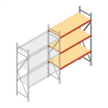 Weitspannregal AR 2500x1850x600 mm (hxbxt) 3 Ebenen verzinkt Anbauregal mit vormontierten Rahmen