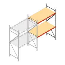 Weitspannregal AR 2500x1610x800 mm (hxbxt) 2 Ebenen verzinkt Anbauregal mit vormontierten Rahmen