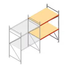 Weitspannregal AR 2500x1610x1000 mm (hxbxt) 2 Ebenen verzinkt Anbauregal mit vormontierten Rahmen