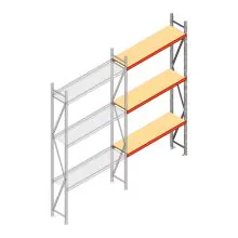 Weitspannregal AR 3000x1850x400 mm (hxbxt) 3 Ebenen verzinkt Anbauregal mit vormontierten Rahmen
