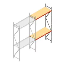 Weitspannregal AR 3000x1850x600 mm (hxbxt) 2 Ebenen verzinkt Anbauregal mit vormontierten Rahmen