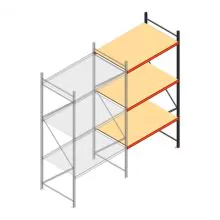 Weitspannregal AR 3000x1610x1000 mm (hxbxt) 3 Ebenen verzinkt Anbauregal mit vormontierten Rahmen
