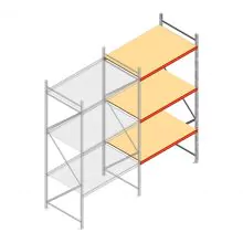 Weitspannregal AR 3000x1850x1000 mm (hxbxt) 3 Ebenen verzinkt Anbauregal