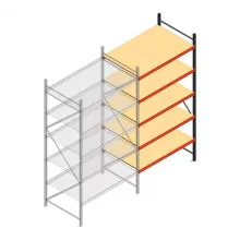 Weitspannregal AR 2000x2250x1000 mm (hxbxt) 5 Ebenen verzinkt Anbauregal mit vormontierten Rahmen