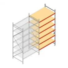 Weitspannregal AR 3000x1610x1000 mm (hxbxt) 6 Ebenen verzinkt Anbauregal