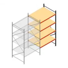 Weitspannregal AR 3000x1610x1200 mm (hxbxt) 4 Ebenen verzinkt Anbauregal