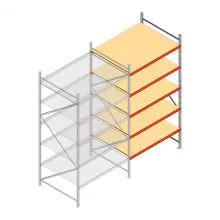 Weitspannregal AR 3000x1850x1200 mm (hxbxt) 5 Ebenen verzinkt Anbauregal mit vormontierten Rahmen