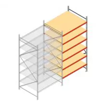 Weitspannregal AR 3000x1850x1200 mm (hxbxt) 6 Ebenen verzinkt Anbauregal