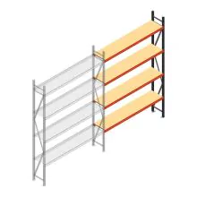 Weitspannregal AR 3000x1850x500 mm (hxbxt) 4 Ebenen verzinkt Anbauregal mit vormontierten Rahmen