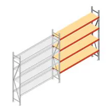 Weitspannregal AR 2000x2250x400 mm (hxbxt) 4 Ebenen verzinkt Anbauregal
