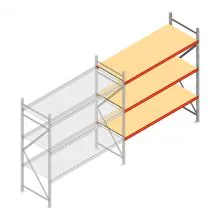 Weitspannregal AR 2000x2250x800 mm (hxbxt) 3 Ebenen verzinkt Anbauregal