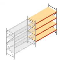 Weitspannregal AR 2250x2010x800 mm (hxbxt) 4 Ebenen verzinkt Anbauregal mit vormontierten Rahmen