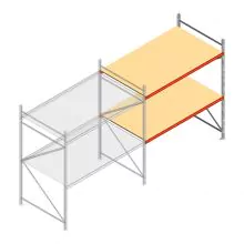 Weitspannregal AR 2250x2010x1200 mm (hxbxt) 2 Ebenen verzinkt Anbauregal mit vormontierten Rahmen