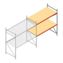 Weitspannregal AR 2500x2250x1000 mm (hxbxt) 2 Ebenen verzinkt Anbauregal mit vormontierten Rahmen