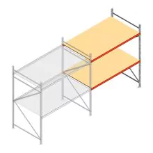 Weitspannregal AR 2500x2250x1200 mm (hxbxt) 2 Ebenen verzinkt Anbauregal mit vormontierten Rahmen