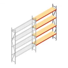 Weitspannregal AR 3000x2250x500 mm (hxbxt) 4 Ebenen verzinkt Anbauregal