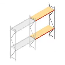 Weitspannregal AR 3000x2250x600 mm (hxbxt) 2 Ebenen verzinkt Anbauregal mit vormontierten Rahmen