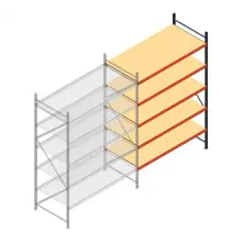 Weitspannregal AR 3000x1610x900 mm (hxbxt) 5 Ebenen verzinkt Anbauregal mit vormontierten Rahmen