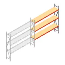 Weitspannregal AR 2000x2700x500 mm (hxbxt) 3 Ebenen verzinkt Anbauregal