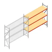 Weitspannregal AR 2250x2250x600 mm (hxbxt) 3 Ebenen verzinkt Anbauregal mit vormontierten Rahmen