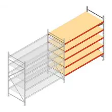 Weitspannregal AR 2000x2700x1000 mm (hxbxt) 5 Ebenen verzinkt Anbauregal
